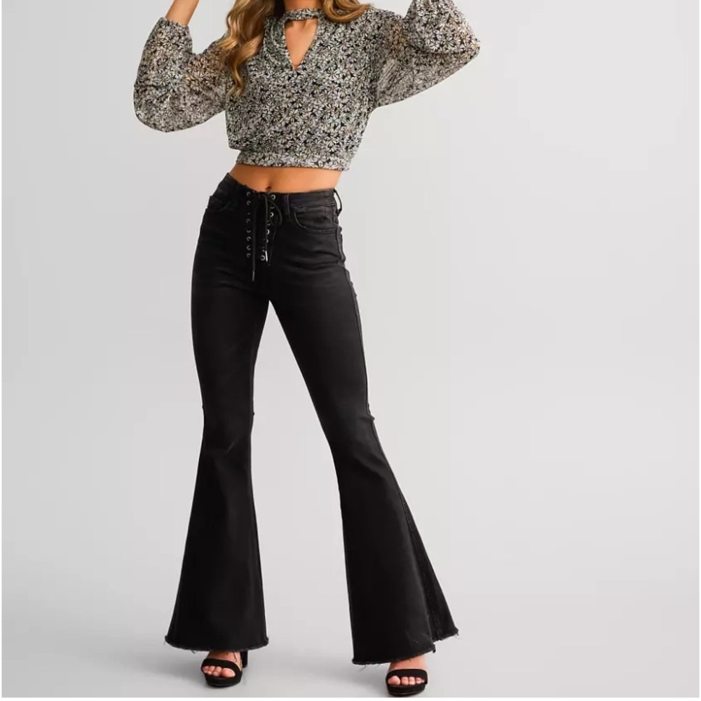 Flying Monkey High Rise Black Flare Pants